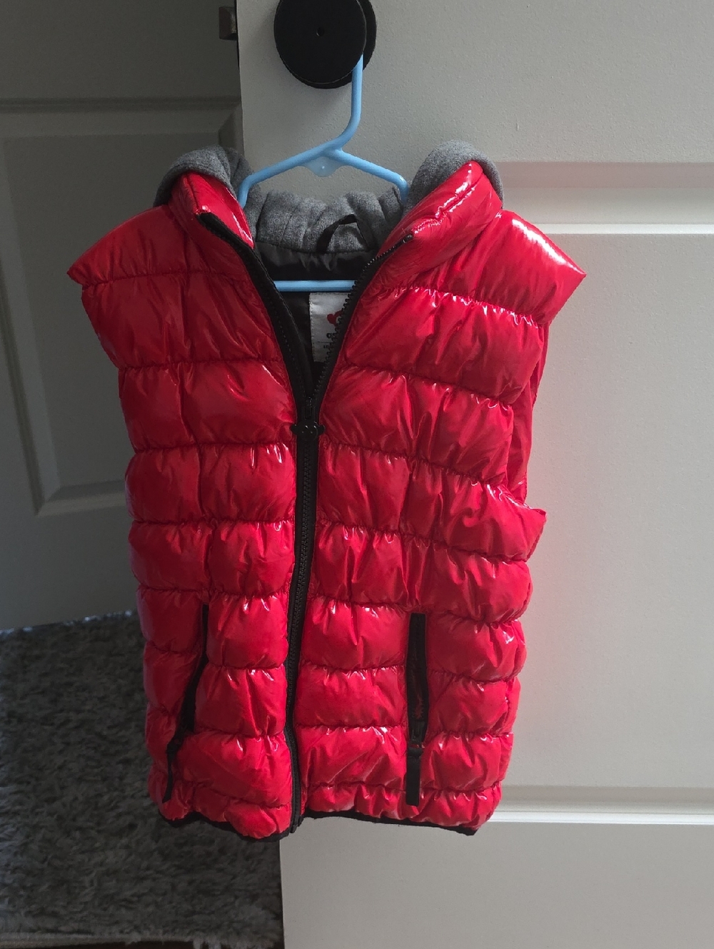 Appaman Shiny Red Quilted Puffer Vest with Hood